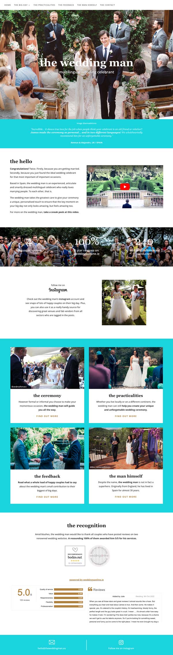 The wedding man website design