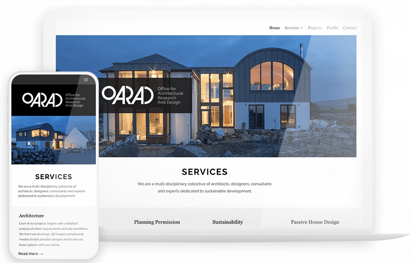 web designer and content creation for Oarad Ltd website